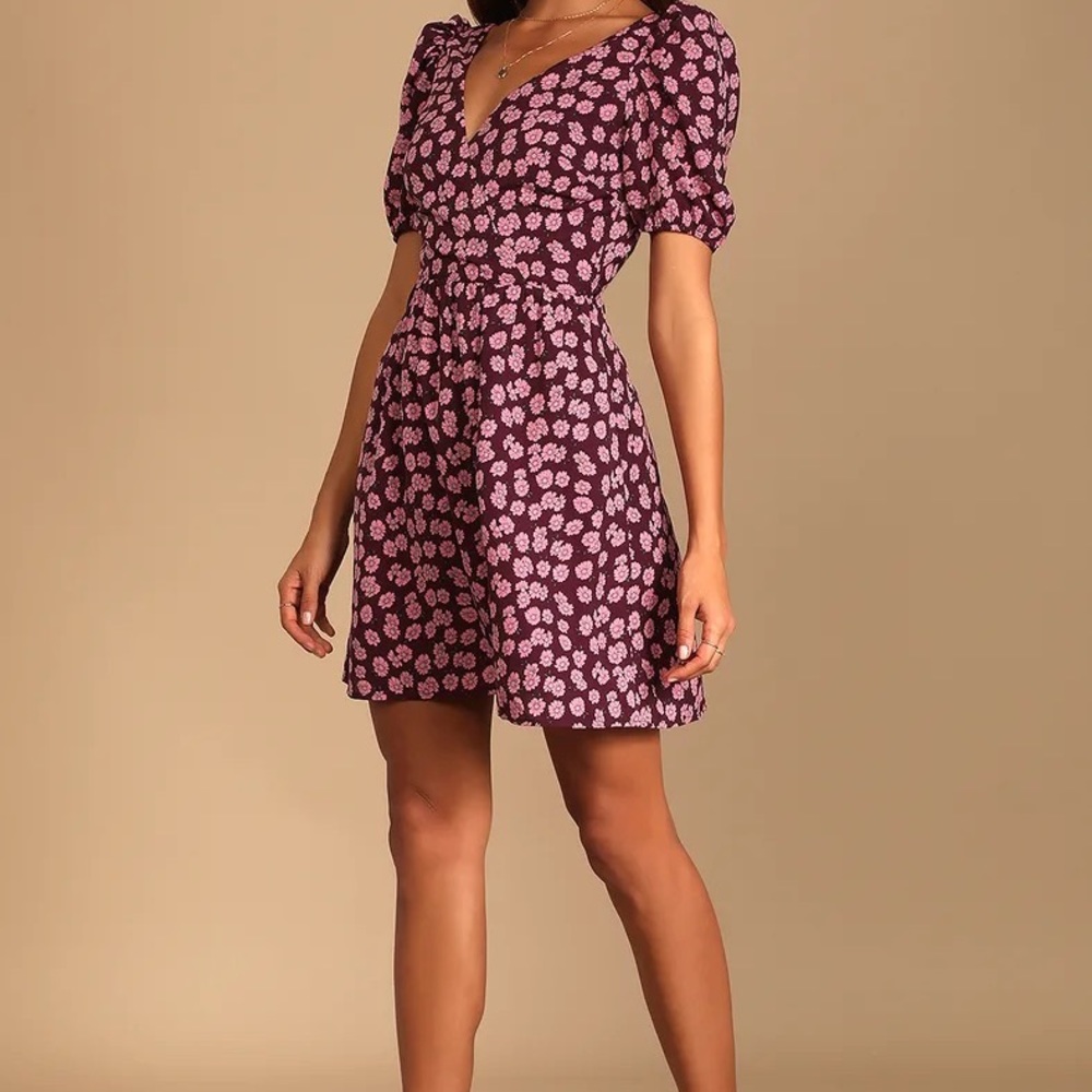 Floral backless skater dress